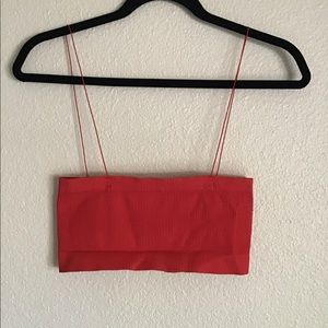 URBAN OUTFITTERS Red Tube Top Bandeau Bra Ribbed